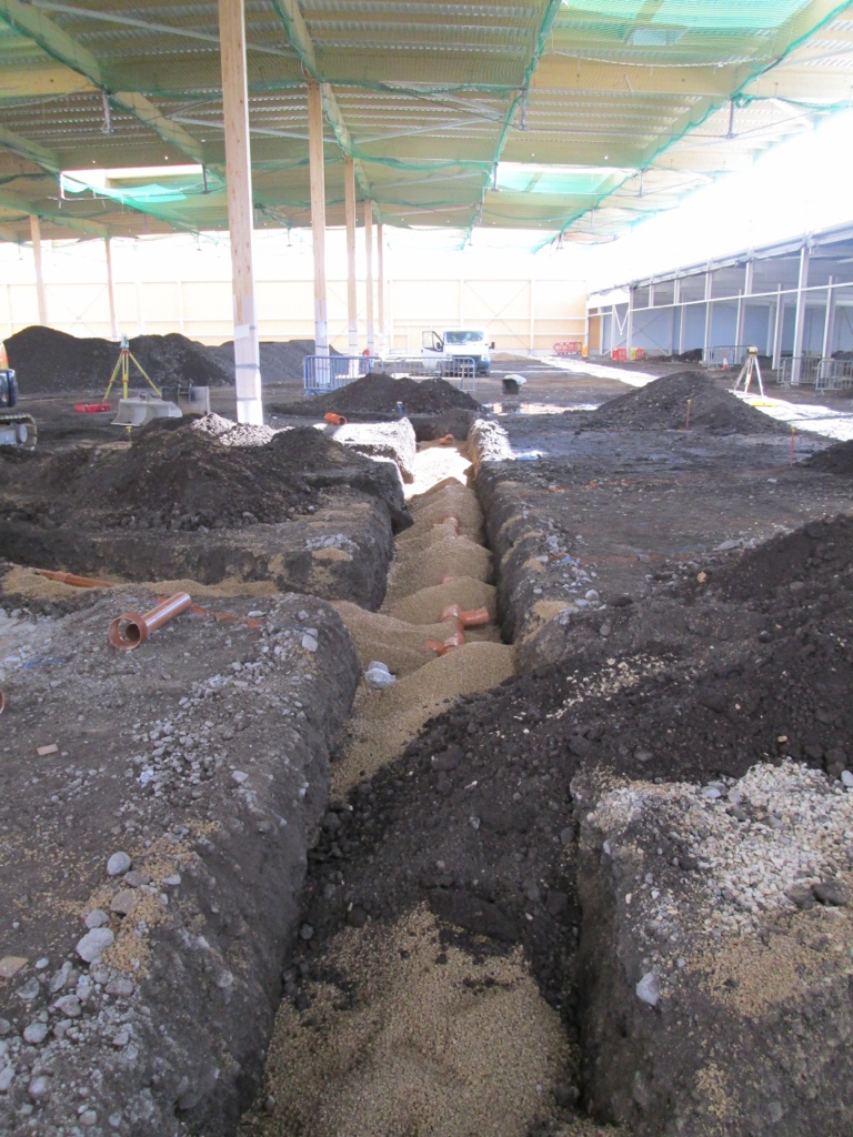 Tesco development and drainage construction work in Consett